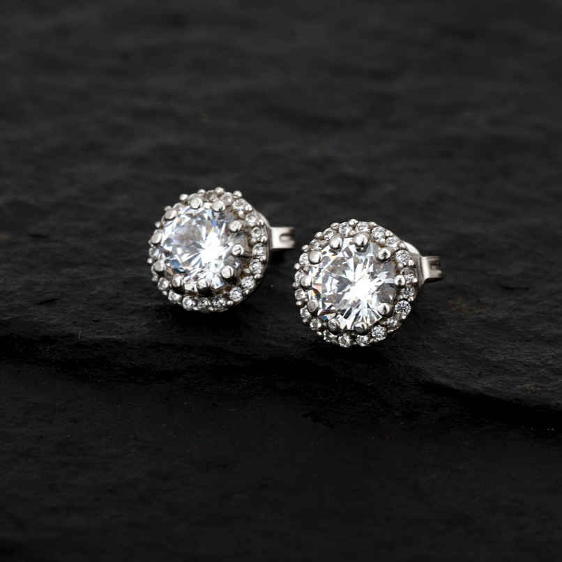 Carlton London Rhodium Plated with CZ Mini Stud Earring | FJE1791 Carlton London Rhodium Plated with CZ Mini Stud Earring | FJE1791