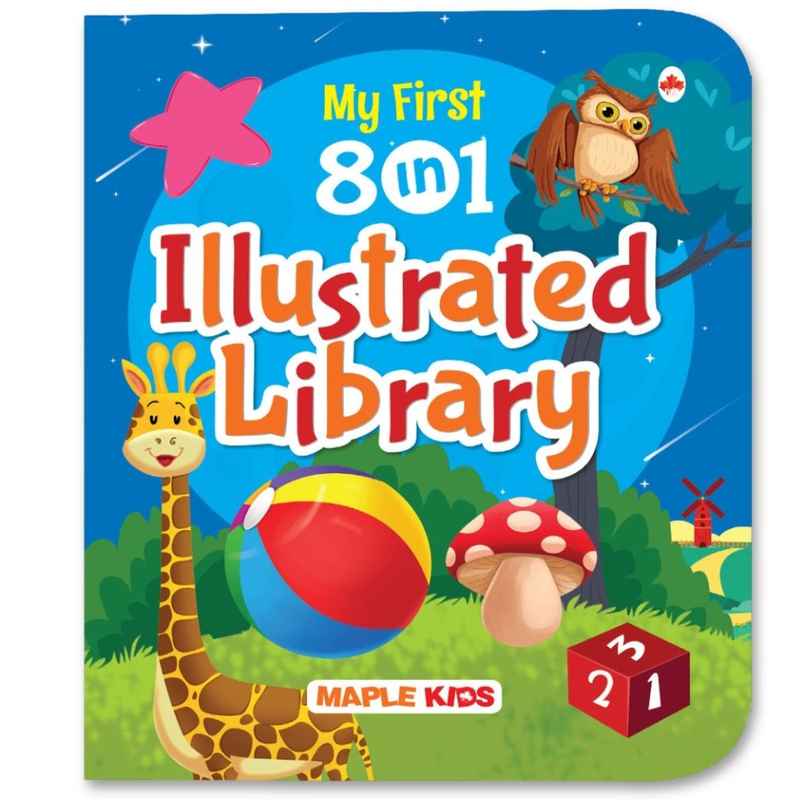 My First 8-In-1 Illustrated Library | Alphabet | Numbers | Animals | Shapes | Age 0-2