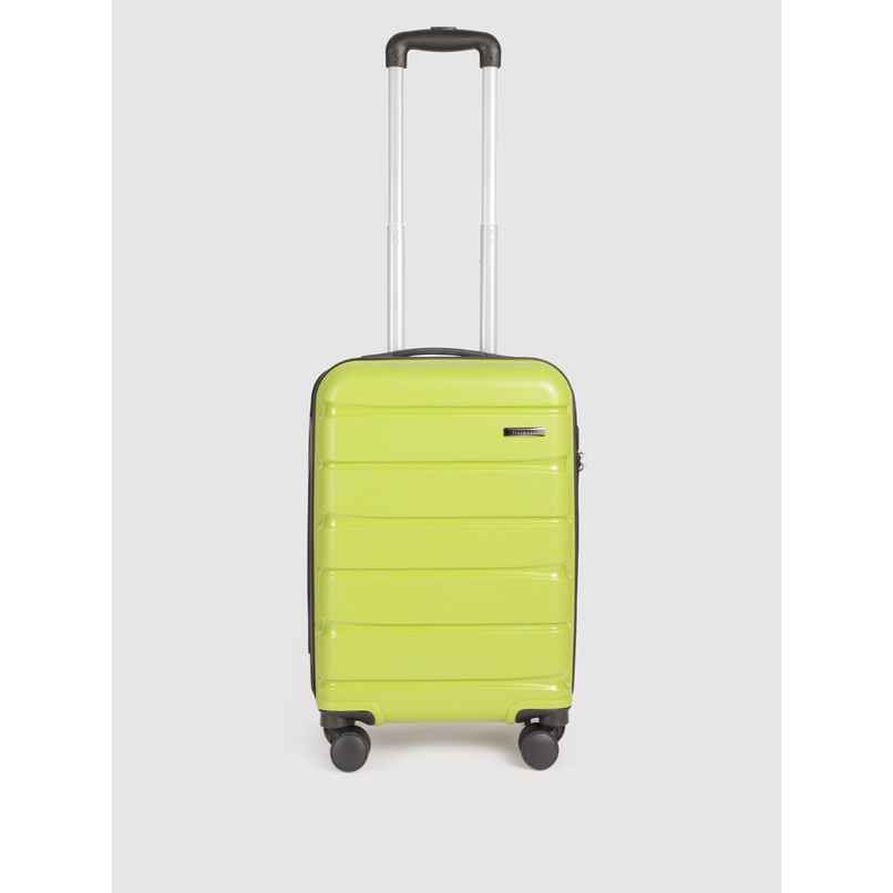 Teakwood Textured PP 32.2 L Retractable Trolley Bag | Lime Green - S