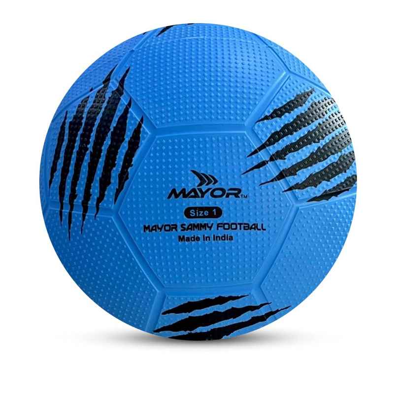 Mayor Sammy Soft Rubber Kids Football For Age Group Below 4 Years - Size- 1 (Pack Of 1, Blue)