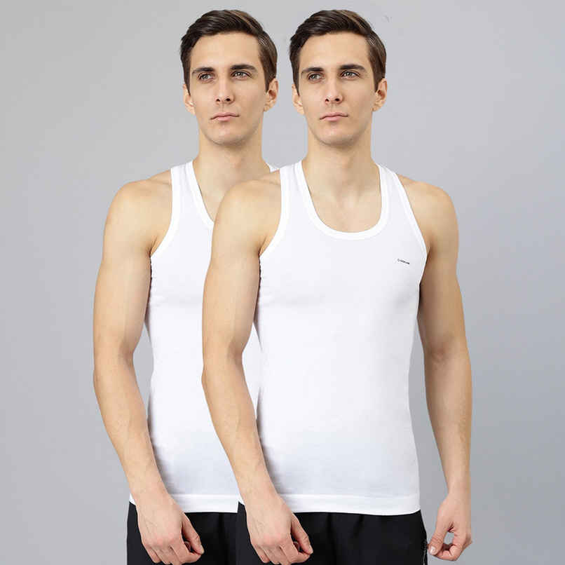 Men's Combed Cotton Solid Vest Pack Of 2 Men's Combed Cotton Solid Vest Pack Of 2