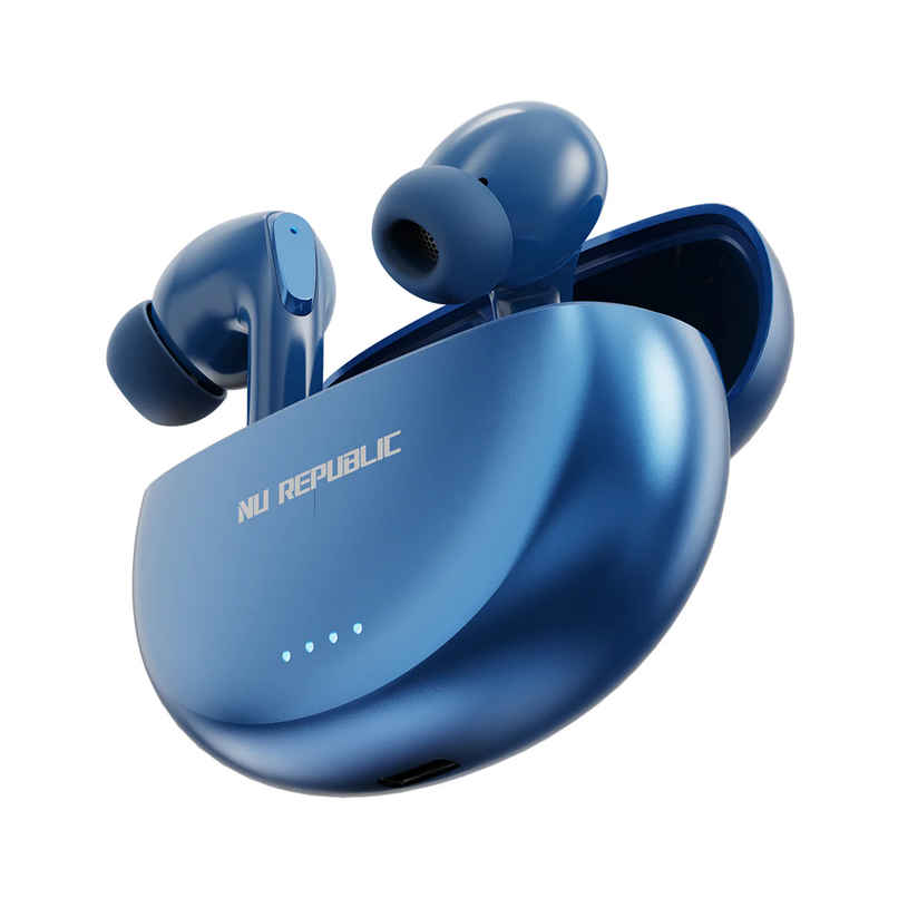 Nu Republic Epic X3 in Ear TWS Earbuds with Upto 48 hrs Playtime, X-Bass Technology, ENC Mic,Type-C Fast Charging - Blue
