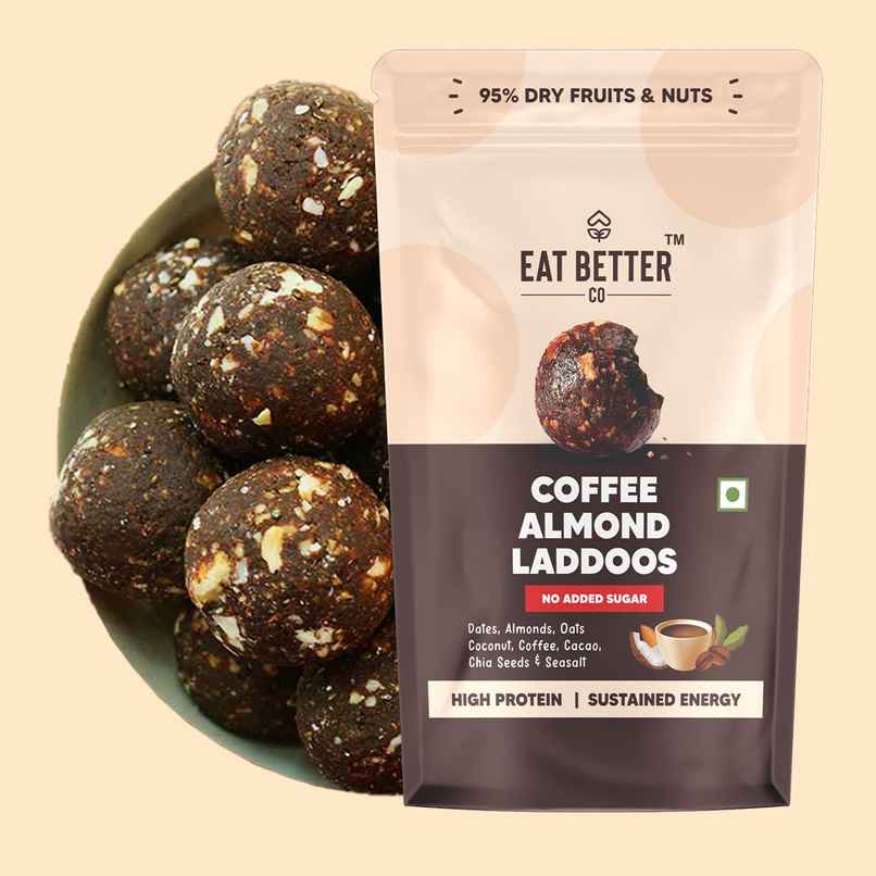 Eat Better Co - Coffee & Almond Laddoos - No Added Sugar - High Protein, 100% Natural