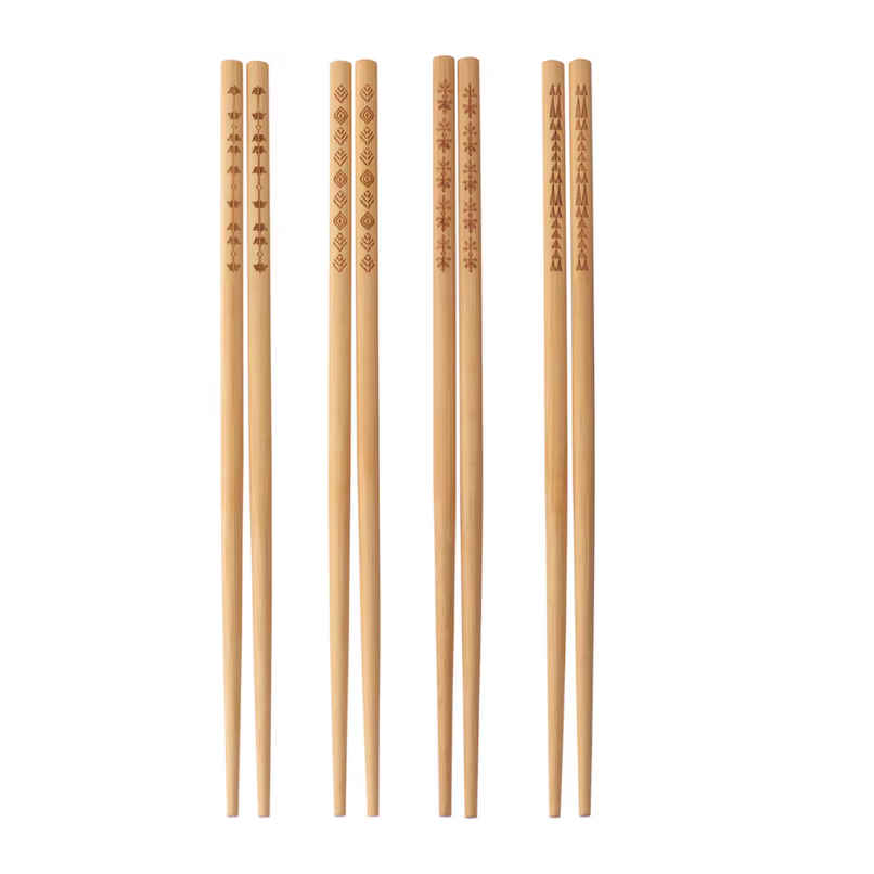 Bamboo Chopsticks Pack of 4 | Assorted Design