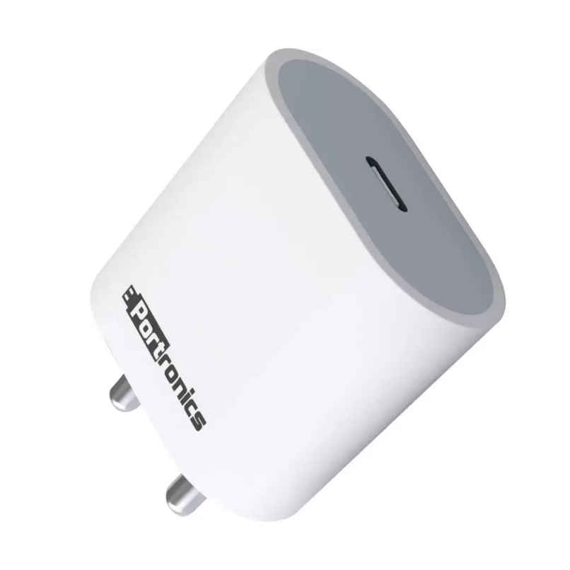 Portronics Adapto 20 Type C 20w Charger for Android,iPhone 14/14 Plus/ 14 Pro/ 14 Pro Max, iPhone 13/13 Pro/13 Pro Max/13 Mini, 12/12 Mini/ 12 Pro Max, iPhone 11 Series with PD 3.0 - White