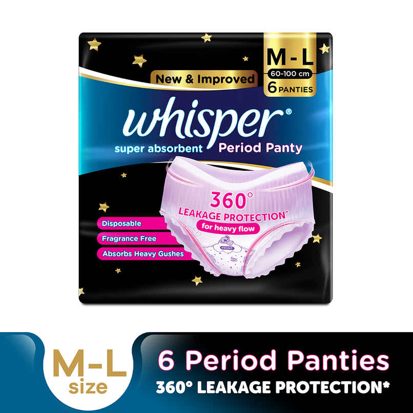 Whisper Super Absorbent Period Panties | M-L