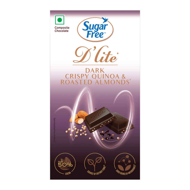 Sugar Free D'lite Quinoa & Almonds Dark Chocolate Bar Sugar Free D'lite Quinoa & Almonds Dark Chocolate Bar