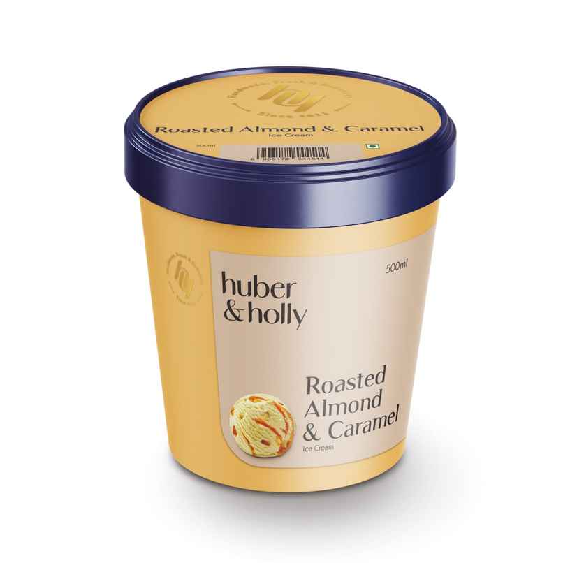 Huber & Holly Roasted Almond And Caramel Ice Cream Tub