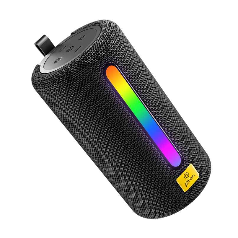 pTron Fusion Buzz 14W Bluetooth Speaker With 8 Hours Playback | RGB Leds | Type-C Charging | Black