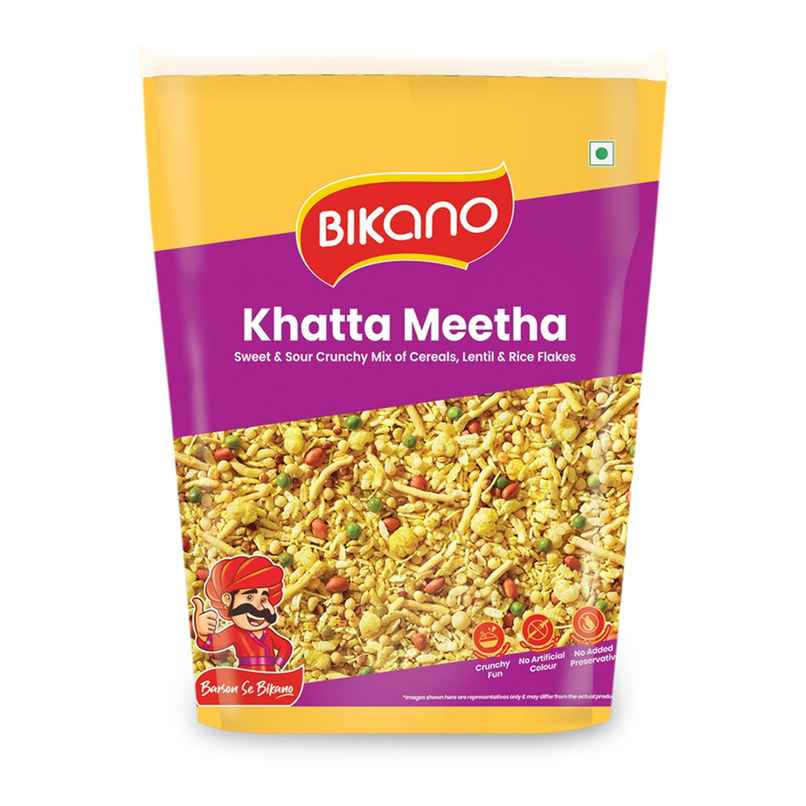 Bikano Khatta Meetha Mixture | Sweet & Spicy Indian Snack | Crispy Namkeen with Tangy Flavor Bikano Khatta Meetha Mixture | Sweet & Spicy Indian Snack | Crispy Namkeen with Tangy Flavor