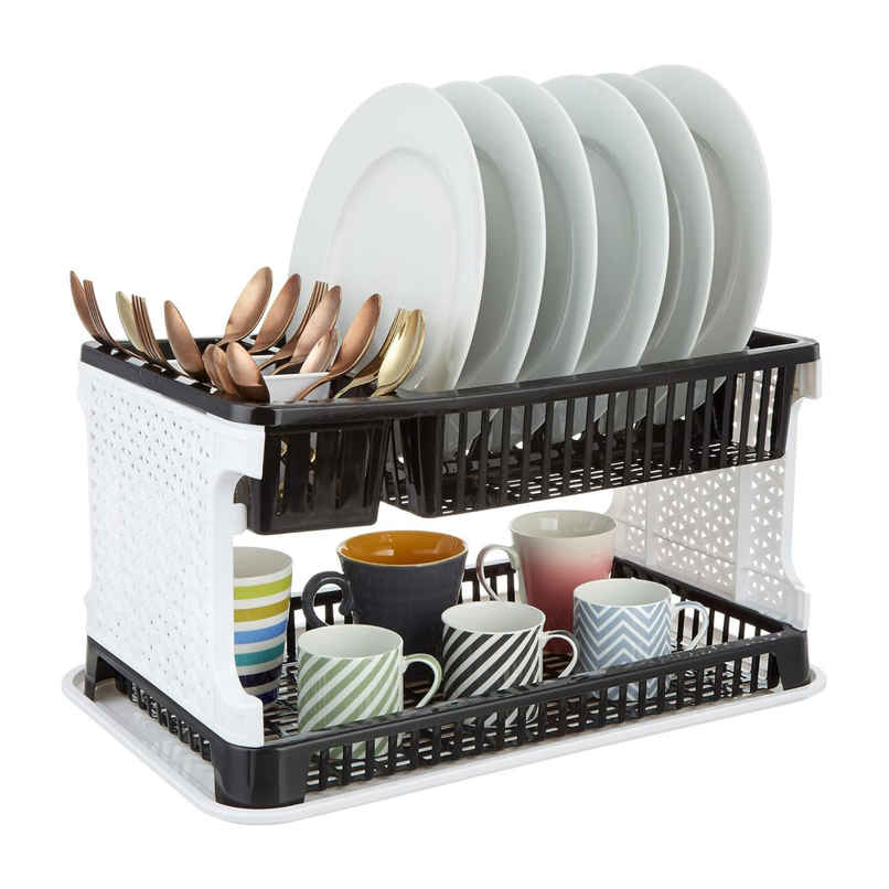 Youbee Double Layer Plastic Kitchen Sink, Large Dish Rack Organizer Drainer Basket Youbee Double Layer Plastic Kitchen Sink, Large Dish Rack Organizer Drainer Basket