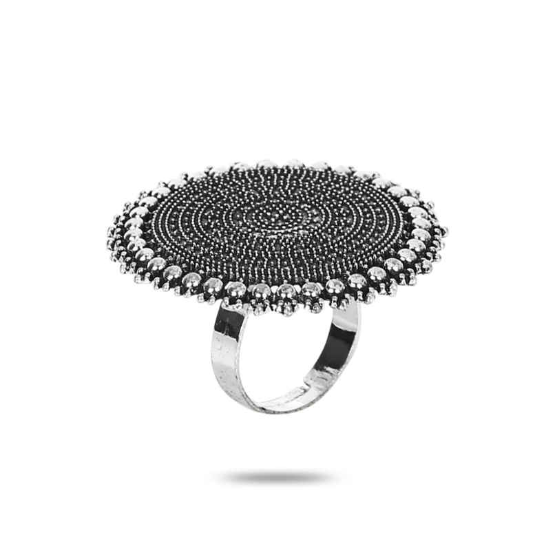 Youbella Oxidized Silver Plated Afghani Rings For Women And Girls(Ybrg - 20098) - Set Of 3