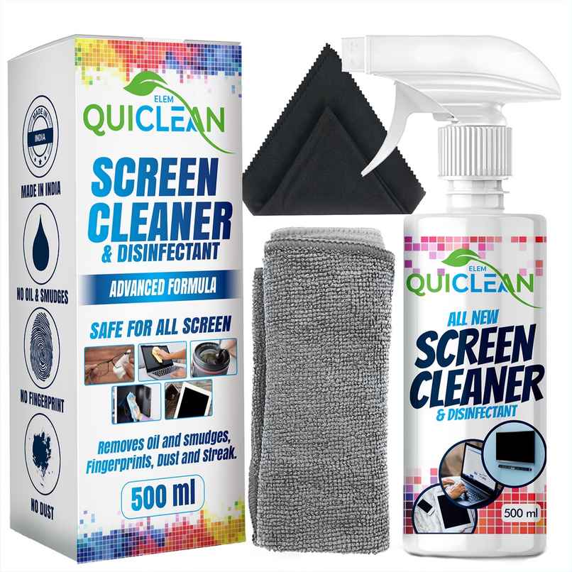 Quiclean Screen Cleaner With Microfiber | Safe For Led | Lcd | Laptops | Cameras | Mobile Screens