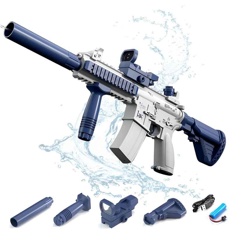 Toyshine M416 Electric Holi Water Gun Toy | Automatic Water Absorption Function | 25-30 Ft Range
