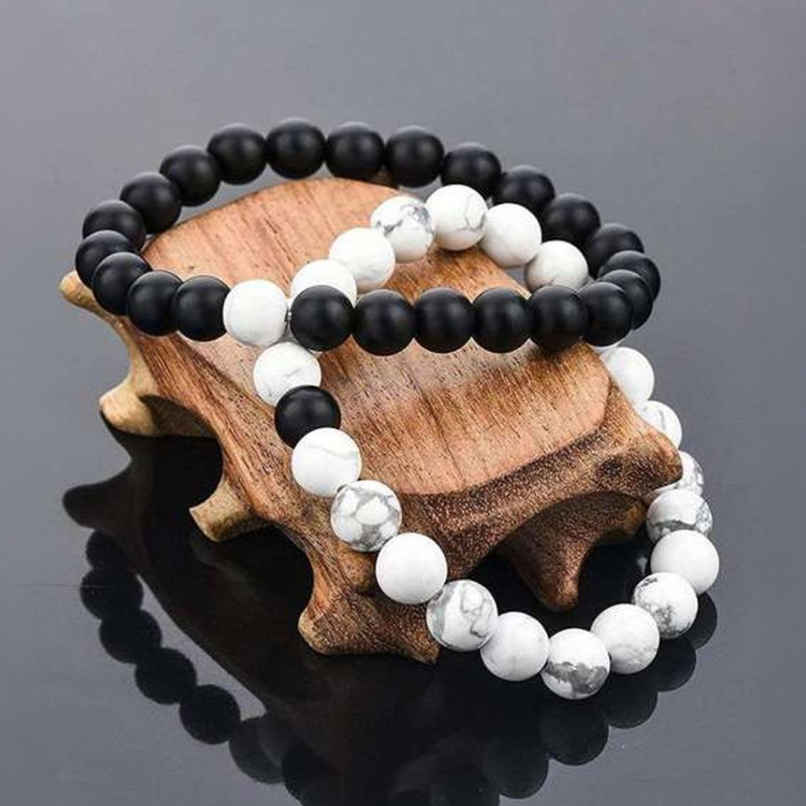 YouBella Multicolour Natural Stones Stylish Couple Love Bracelet For Unisex