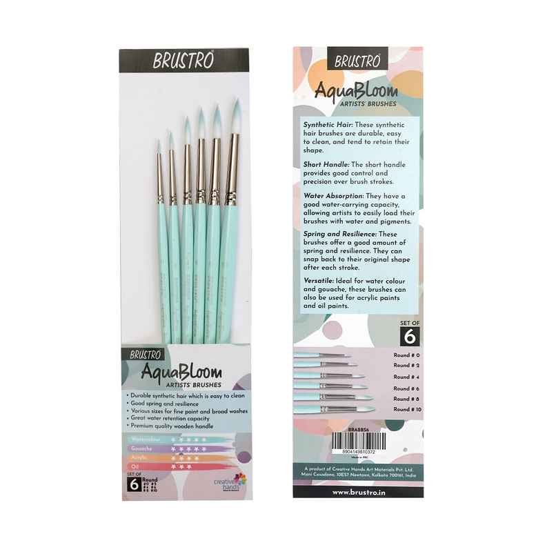 Brustro Artists Aquabloom Paint Brushes | Round | Set Of 6 Brustro Artists Aquabloom Paint Brushes | Round | Set Of 6