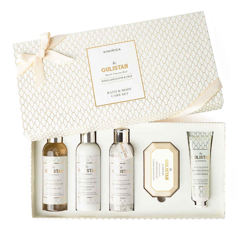 Kimirica Gulistan Indulgence Set | Luxury Bath & Body Gift Set with Soothing Rose Fragrance