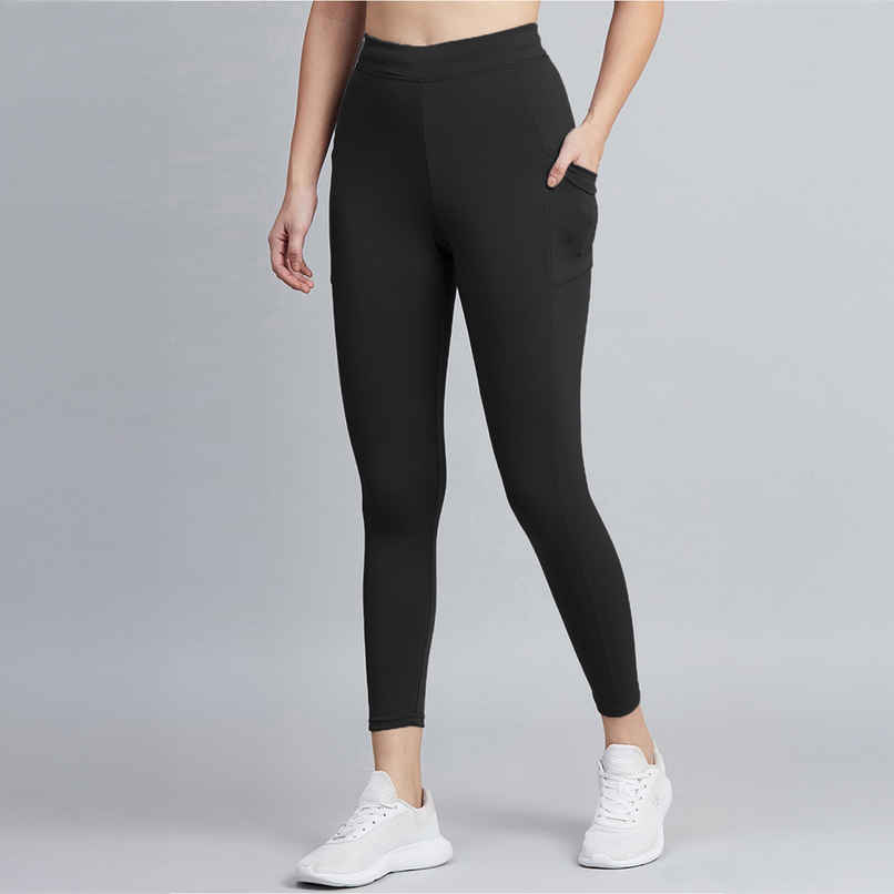 Blinkin Women's Gym Pants & Tights - Black | Workout | With Side Pockets | M