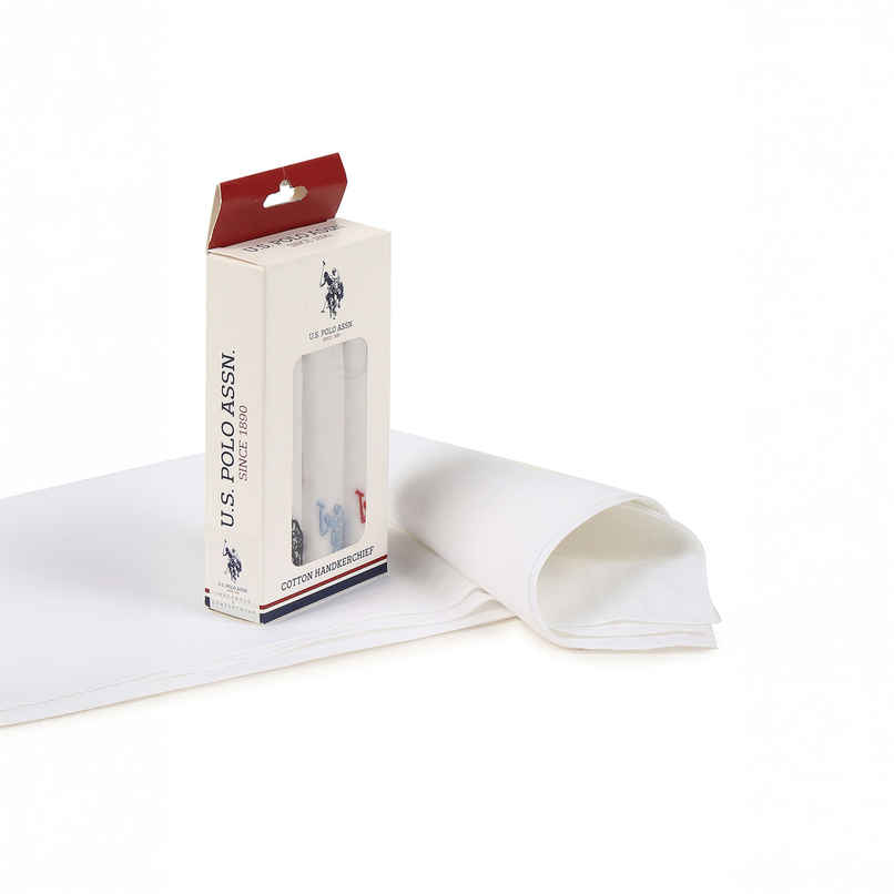 U.S. Polo Assn. Men's Pure Cotton Brand Logo Handkerchief - Pack Of 3 Assorted - One Size