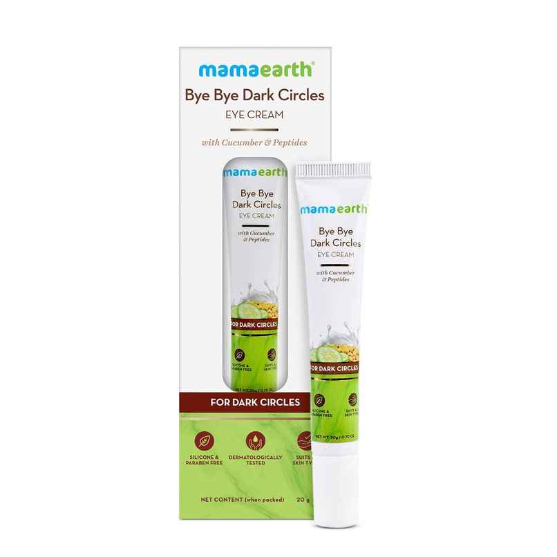 Mamaearth Bye Bye Dark Circle Eye Cream With Cucumber & Peptide For Dark Circles|Nourishes Undereye
