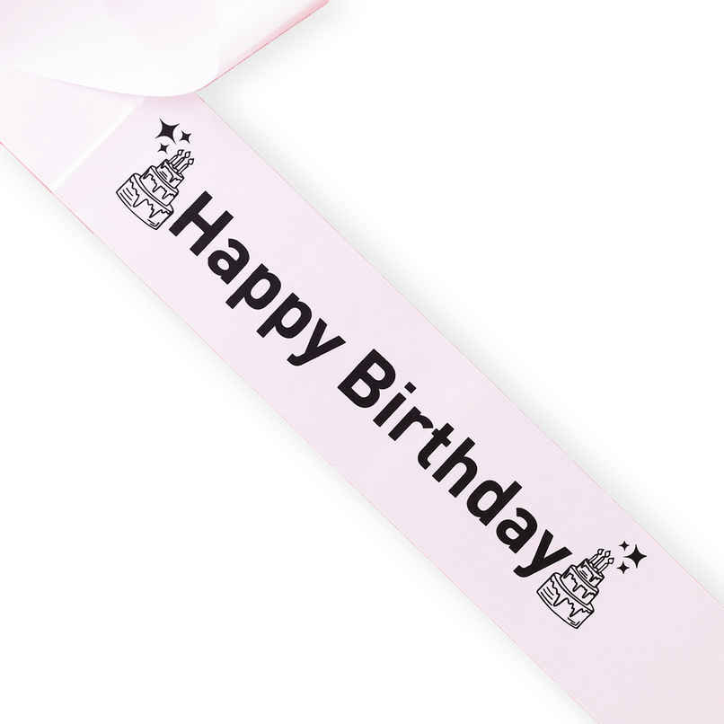 Happy Birthday Sash | Party Celebration Decoration | Black & Gold | Oye Happy Happy Birthday Sash | Party Celebration Decoration | Black & Gold | Oye Happy