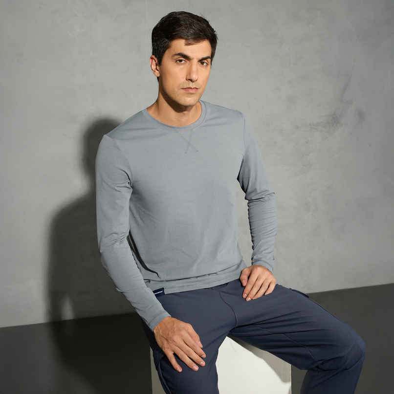 Technosport Men's Poly Solid Slim Fit Round Neck Full Sleeve Sports T-shirt | Turbulence - S Technosport Men's Poly Solid Slim Fit Round Neck Full Sleeve Sports T-shirt | Turbulence - S