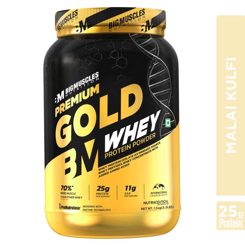 Big Muscles Nutrition Premium Gold Whey | Informed Choice Uk Certified | Isolate Whey Protein Blend