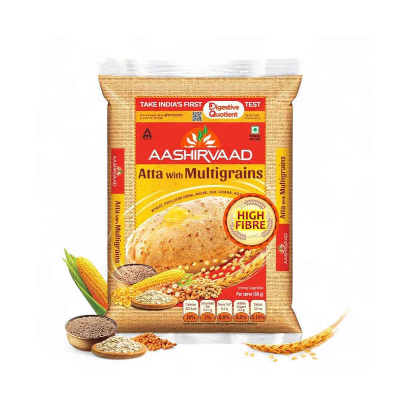 Aashirvaad Multigrain Atta | 3 Rotis Fulfils 35% Daily Fibre Aashirvaad Multigrain Atta | 3 Rotis Fulfils 35% Daily Fibre