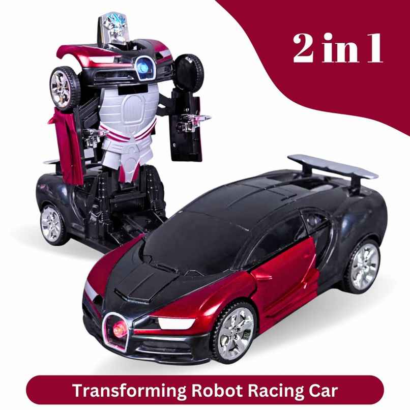 Fablue Transforming Robot Racing Car Toy For Kids - Multicolor