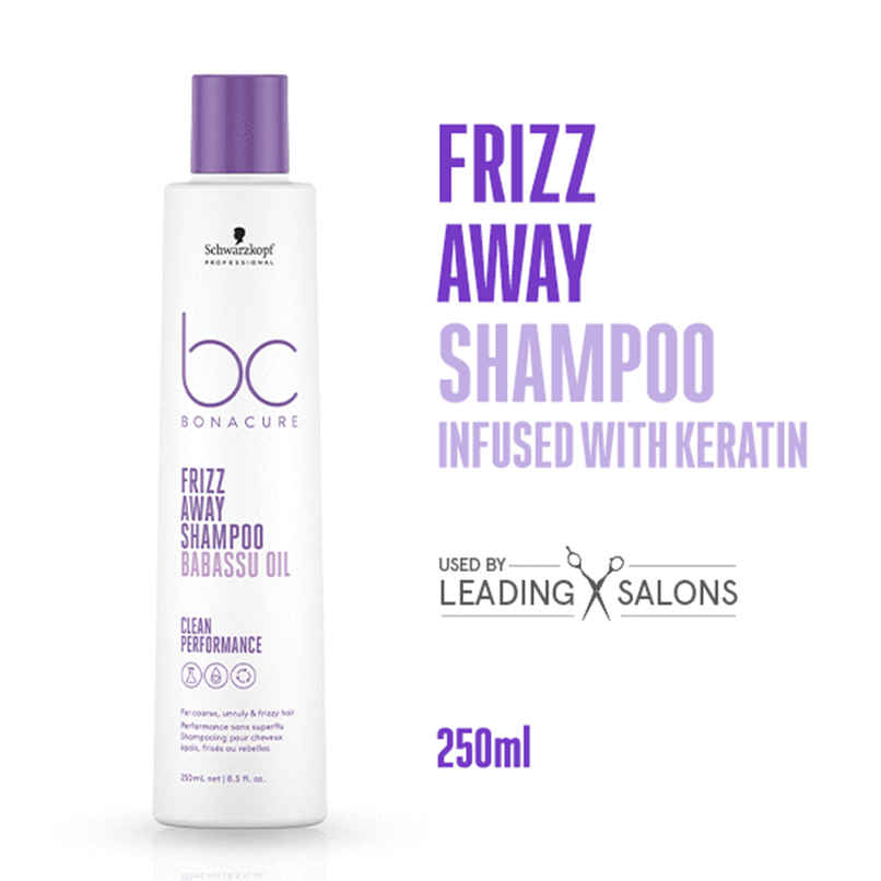 Schwarzkopf Professional Bonacure Frizz Away Shampoo With Babassu Oil,With Vegan Keratin