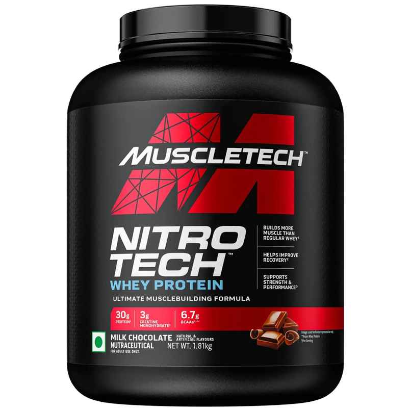 Muscletech Nitro-Tech Whey Protein Milk Chocolate Increase Strength & Performance