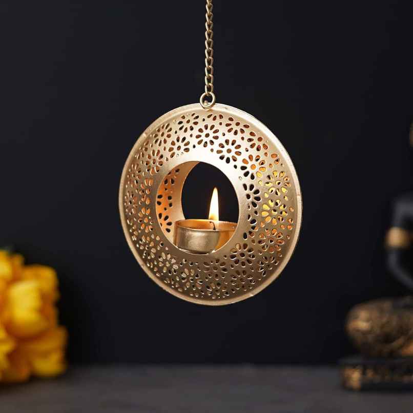 Hanging Tealight Candle Holder | Iron | Gold | Urban Born Hanging Tealight Candle Holder | Iron | Gold | Urban Born