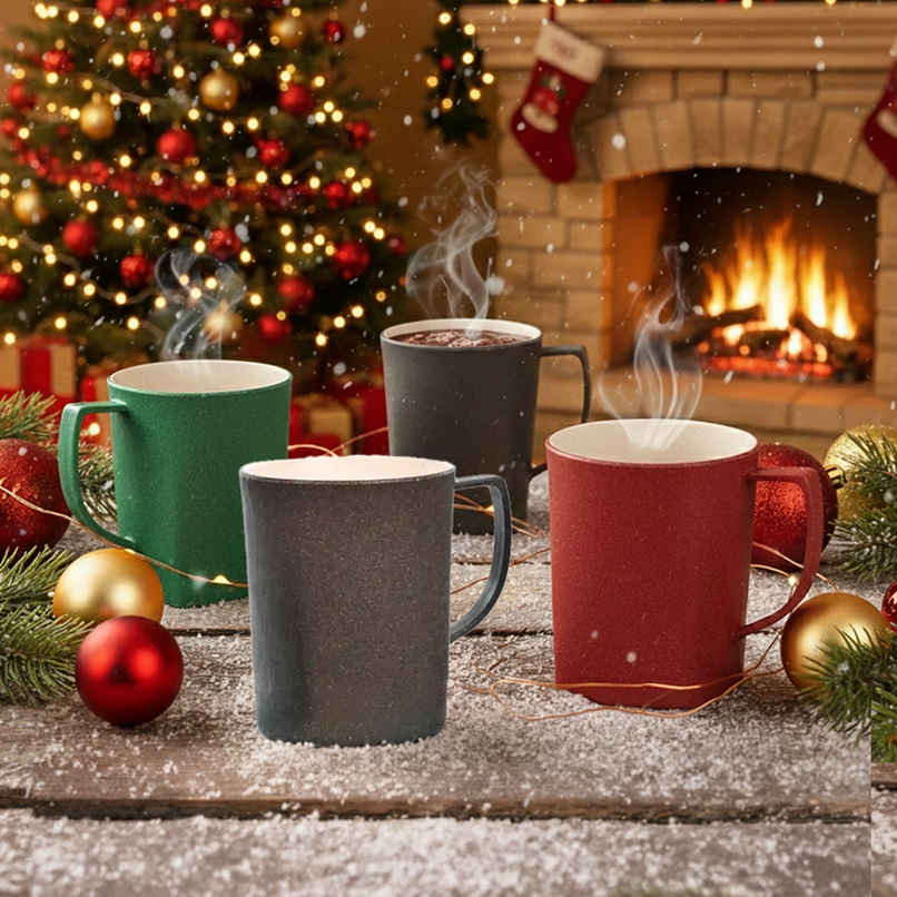 Eha Earth Friendly Duo Coffee Mug | 300 ml | Set Of 4 - Assorted