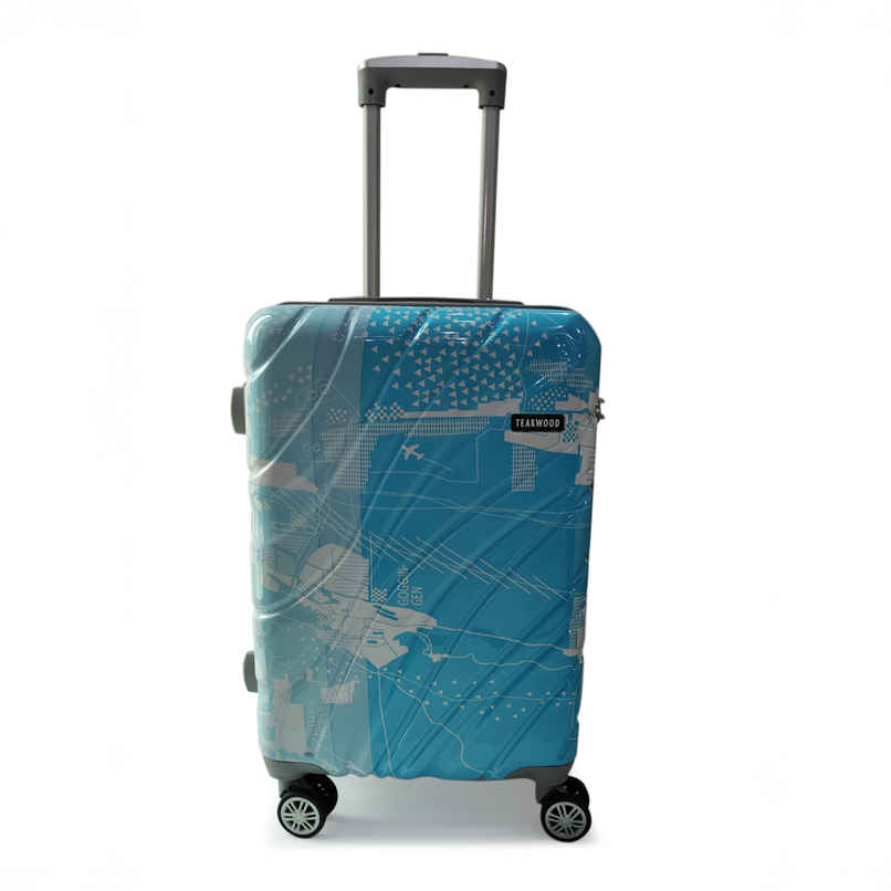 Teakwood Unisex Leather 32.2 L Retractable Trolley Bag | Blue - S