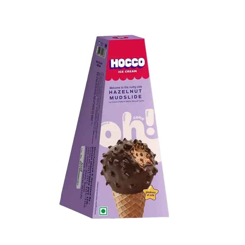 Hocco Hazelnut Mudslide Ice Cream Cone | Creamy & Indulgent
