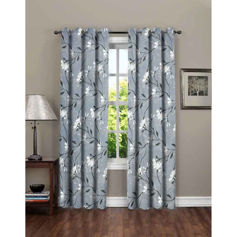 BAY6 Microfiber Cotton Door Curtains - Set of 2 - (7x4 ft) - Grey