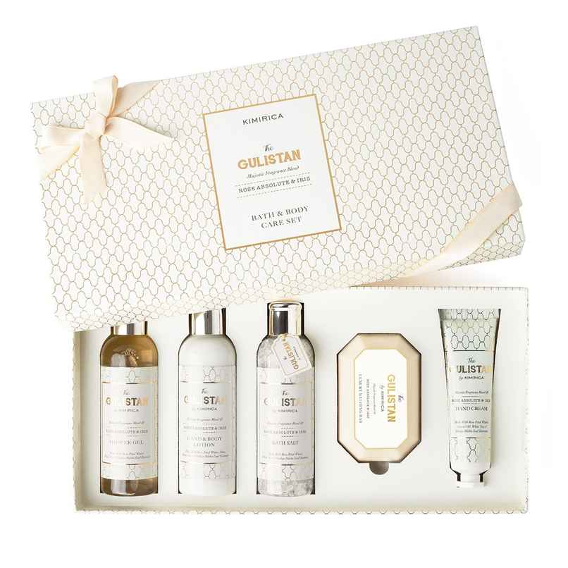 Kimirica Gulistan Indulgence Set | Luxury Bath & Body Gift Set with Soothing Rose Fragrance