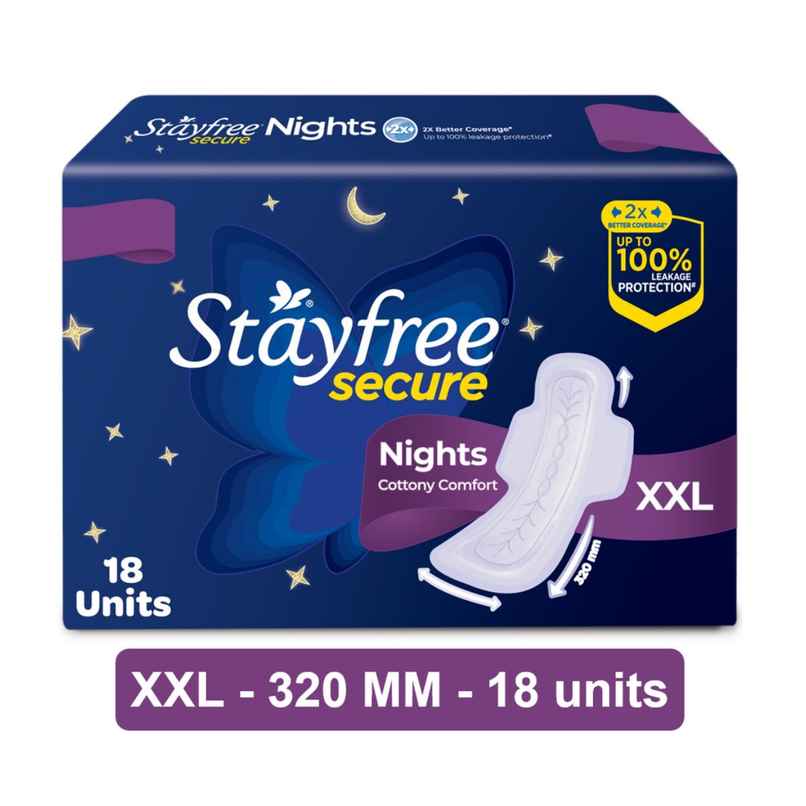 Stayfree Secure Nights XXL Sanitary Pads Stayfree Secure Nights XXL Sanitary Pads