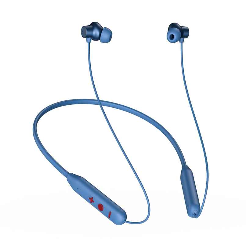 pTron Tangent Eon Bluetooth Neckband | 45H Playtime | Hd Mic | Trutalk Ai-Enc Dual Device Pairing - Blue