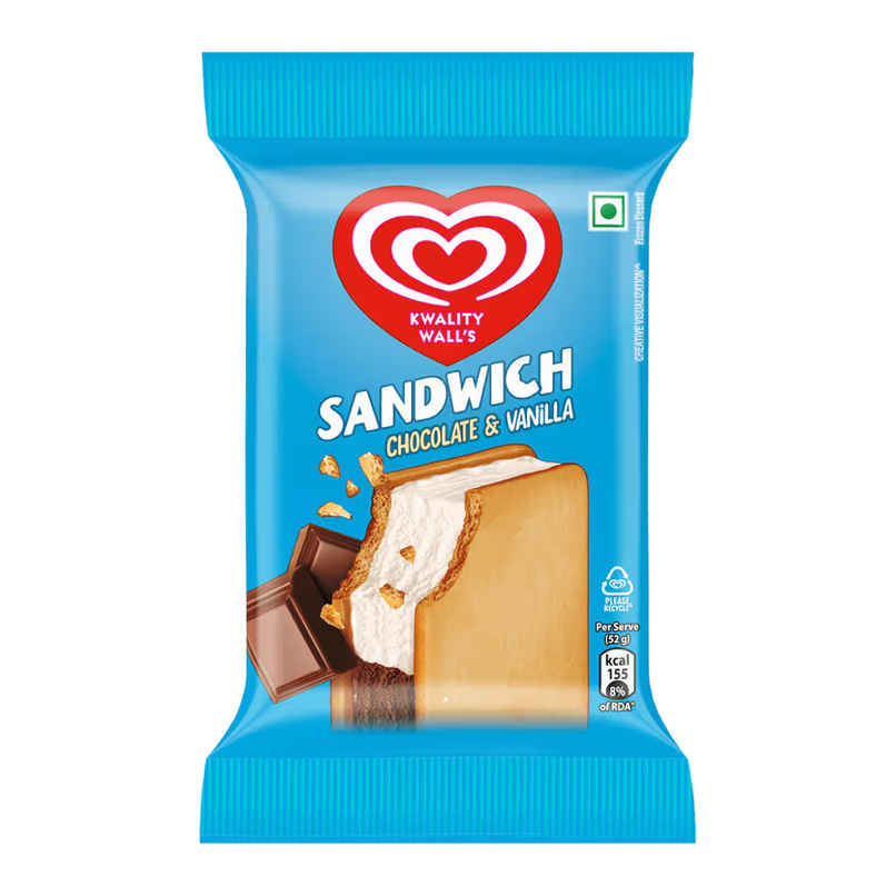 Kwality Wall's Chocolate & Vanilla Ice Cream Sandwich