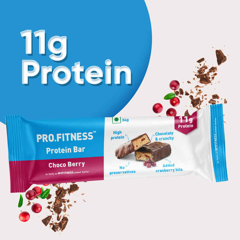 Pro.Fitness (11g) Protein Bar - Choco Berry |From makers of MyFitness peanut butter Pro.Fitness (11g) Protein Bar - Choco Berry |From makers of MyFitness peanut butter