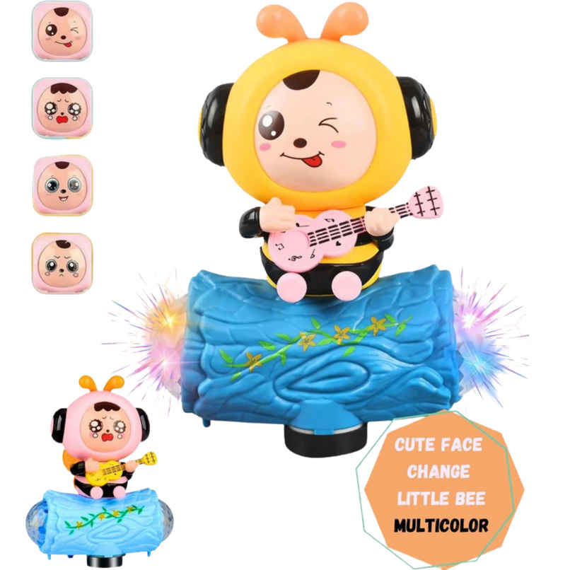 Fablue Face Changing Cartoon Honey Car for Kids - Musical Dancing Toy for Kids - 5D Light and Sound