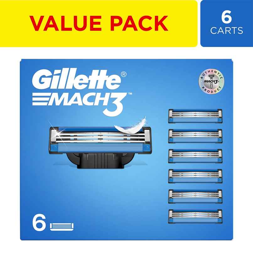 Gillette Mach3 Shaving Blades For Men (6 Cartridges)