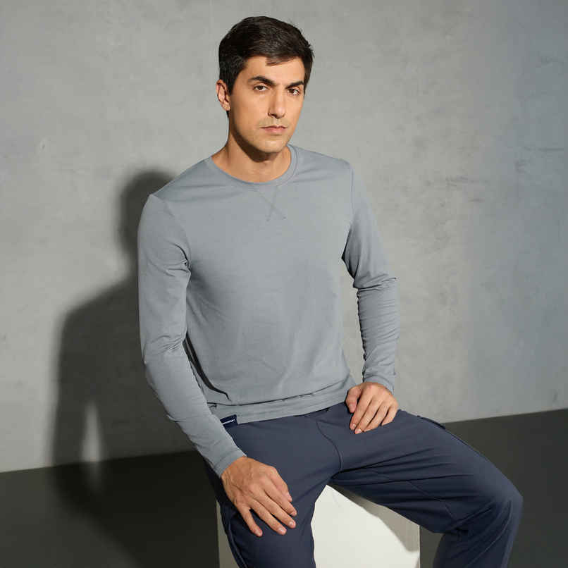 Technosport Men's Poly Solid Slim Fit Round Neck Full Sleeve Sports T-shirt | Turbulence - M Technosport Men's Poly Solid Slim Fit Round Neck Full Sleeve Sports T-shirt | Turbulence - M