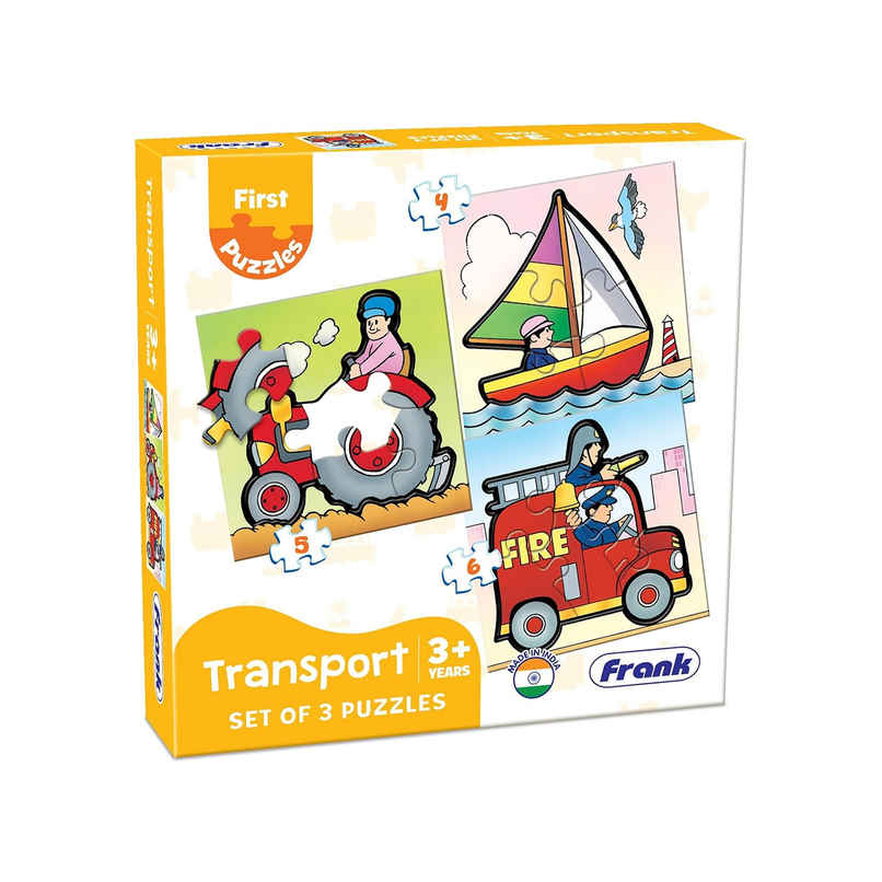 Frank Transport - A Set Of 3 First Puzzles - 4, 5 & 6 Pieces Frank Transport - A Set Of 3 First Puzzles - 4, 5 & 6 Pieces