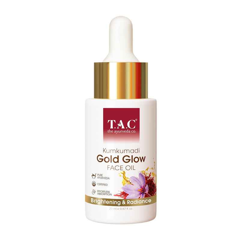 TAC 100% Pure Kumkumadi Gold Glow Face Oil Brightens, Reduces Pigmentation & Wrinkles