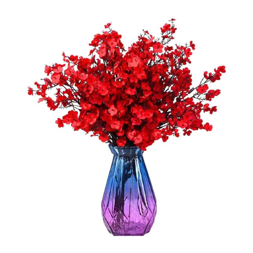 Tied Ribbons Artificial Gypsophila Flowers Bunches Without Vase - Set Of 5