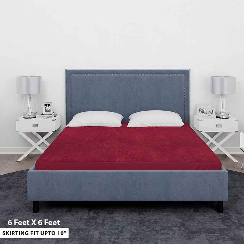 Sassoon Double Size Bed Mattress Protector | 6 x 6 Feet | Maroon Sassoon Double Size Bed Mattress Protector | 6 x 6 Feet | Maroon