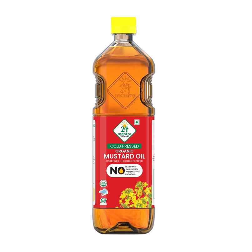 24 Mantra Mustard (Sarson) Cold Pressed Oil | Organic Healthy Cooking Oil 24 Mantra Mustard (Sarson) Cold Pressed Oil | Organic Healthy Cooking Oil