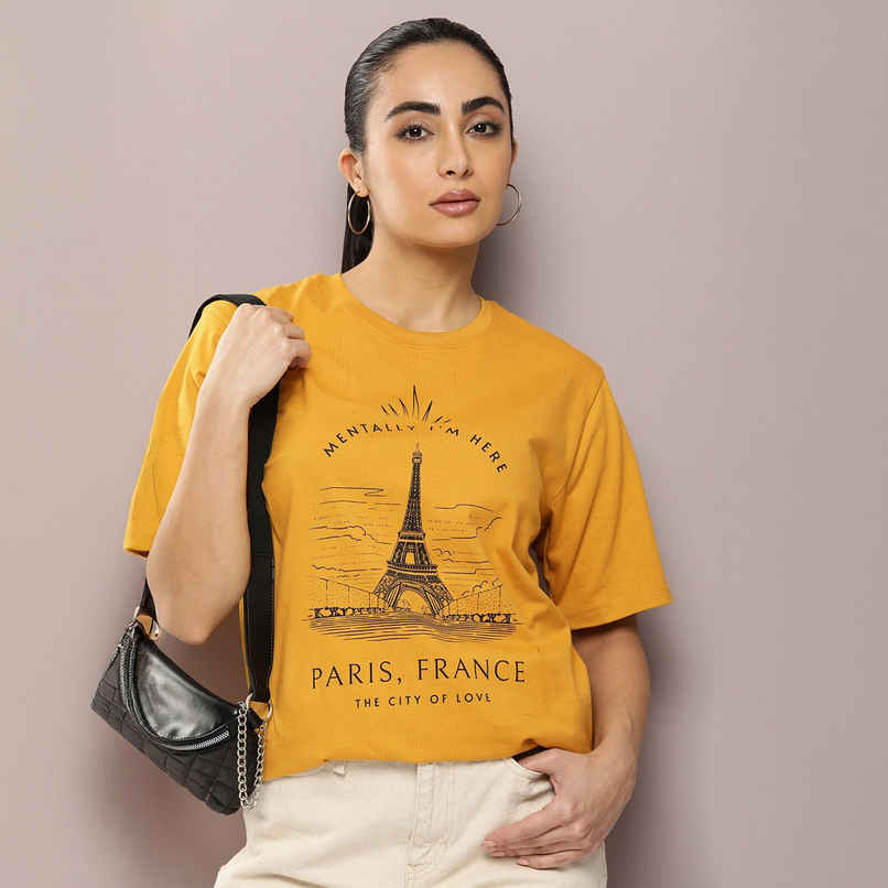 Women's Round Graphic Oversized Fit T Shirt